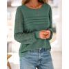 imageBTFBM Womens Long Sleeve Shirts Dressy Lace Fall Tops 2025 Trendy Business Casual TShirts Cute Work Outfits BlousesDark Green