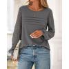 imageBTFBM Womens Long Sleeve Shirts Dressy Lace Fall Tops 2025 Trendy Business Casual TShirts Cute Work Outfits BlousesDark Grey
