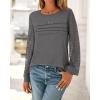 imageBTFBM Womens Long Sleeve Shirts Dressy Lace Fall Tops 2025 Trendy Business Casual TShirts Cute Work Outfits BlousesDark Grey