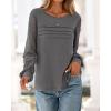 imageBTFBM Womens Long Sleeve Shirts Dressy Lace Fall Tops 2025 Trendy Business Casual TShirts Cute Work Outfits BlousesDark Grey
