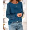 imageBTFBM Womens Long Sleeve Shirts Dressy Lace Fall Tops 2025 Trendy Business Casual TShirts Cute Work Outfits BlousesDark Lake Blue