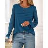 imageBTFBM Womens Long Sleeve Shirts Dressy Lace Fall Tops 2025 Trendy Business Casual TShirts Cute Work Outfits BlousesDark Lake Blue