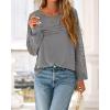 imageBTFBM Womens Long Sleeve Shirts Dressy Lace Fall Tops 2025 Trendy Business Casual TShirts Cute Work Outfits BlousesGrey