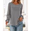 imageBTFBM Womens Long Sleeve Shirts Dressy Lace Fall Tops 2025 Trendy Business Casual TShirts Cute Work Outfits BlousesGrey