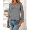 imageBTFBM Womens Long Sleeve Shirts Dressy Lace Fall Tops 2025 Trendy Business Casual TShirts Cute Work Outfits BlousesGrey