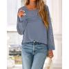 imageBTFBM Womens Long Sleeve Shirts Dressy Lace Fall Tops 2025 Trendy Business Casual TShirts Cute Work Outfits BlousesGrey Blue
