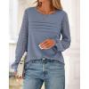 imageBTFBM Womens Long Sleeve Shirts Dressy Lace Fall Tops 2025 Trendy Business Casual TShirts Cute Work Outfits BlousesGrey Blue