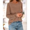 imageBTFBM Womens Long Sleeve Shirts Dressy Lace Fall Tops 2025 Trendy Business Casual TShirts Cute Work Outfits BlousesLight Brown
