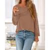 imageBTFBM Womens Long Sleeve Shirts Dressy Lace Fall Tops 2025 Trendy Business Casual TShirts Cute Work Outfits BlousesLight Brown