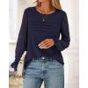 imageBTFBM Womens Long Sleeve Shirts Dressy Lace Fall Tops 2025 Trendy Business Casual TShirts Cute Work Outfits BlousesNavy Blue