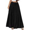 imageBTFBM Skirts for Women 2026 Summer Boho Beach Vacation Clothes Casual Pleated High Waisted Flowy Maxi SkirtBlack