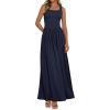imageBTFBM Summer Dresses for Women 2026 Maxi Casual Square Neck Flowy Long Sundress Spring Wedding Guest Cocktail DressNavy Blue