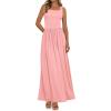 imageBTFBM Summer Dresses for Women 2026 Maxi Casual Square Neck Flowy Long Sundress Spring Wedding Guest Cocktail DressPink