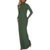 imageBTFBM Womens Dresses Long Sleeve Turtle Neck Stretchy Knit Long Maxi Semi Formal Party Fall Wedding Guest Dress 2025Army Green
