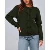 imageBTFBM Bow Cardigan Sweaters for Women Trendy 2025 Fall Winter Open Front Long Sleeve Button Down Cropped Lady JacketArmy Green