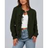 imageBTFBM Bow Cardigan Sweaters for Women Trendy 2025 Fall Winter Open Front Long Sleeve Button Down Cropped Lady JacketArmy Green