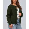 imageBTFBM Bow Cardigan Sweaters for Women Trendy 2025 Fall Winter Open Front Long Sleeve Button Down Cropped Lady JacketArmy Green