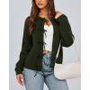 imageBTFBM Bow Cardigan Sweaters for Women Trendy 2025 Fall Winter Open Front Long Sleeve Button Down Cropped Lady JacketArmy Green