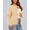 imageBTFBM Bow Cardigan Sweaters for Women Trendy 2025 Fall Winter Open Front Long Sleeve Button Down Cropped Lady JacketBeige
