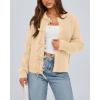 imageBTFBM Bow Cardigan Sweaters for Women Trendy 2025 Fall Winter Open Front Long Sleeve Button Down Cropped Lady JacketBeige