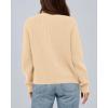 imageBTFBM Bow Cardigan Sweaters for Women Trendy 2025 Fall Winter Open Front Long Sleeve Button Down Cropped Lady JacketBeige