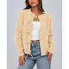 imageBTFBM Bow Cardigan Sweaters for Women Trendy 2025 Fall Winter Open Front Long Sleeve Button Down Cropped Lady JacketBeige