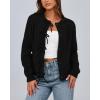 imageBTFBM Bow Cardigan Sweaters for Women Trendy 2025 Fall Winter Open Front Long Sleeve Button Down Cropped Lady JacketBlack