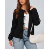 imageBTFBM Bow Cardigan Sweaters for Women Trendy 2025 Fall Winter Open Front Long Sleeve Button Down Cropped Lady JacketBlack