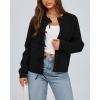 imageBTFBM Bow Cardigan Sweaters for Women Trendy 2025 Fall Winter Open Front Long Sleeve Button Down Cropped Lady JacketBlack