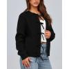 imageBTFBM Bow Cardigan Sweaters for Women Trendy 2025 Fall Winter Open Front Long Sleeve Button Down Cropped Lady JacketBlack