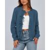imageBTFBM Bow Cardigan Sweaters for Women Trendy 2025 Fall Winter Open Front Long Sleeve Button Down Cropped Lady JacketBlue