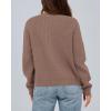 imageBTFBM Bow Cardigan Sweaters for Women Trendy 2025 Fall Winter Open Front Long Sleeve Button Down Cropped Lady JacketBrown