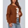 imageBTFBM Bow Cardigan Sweaters for Women Trendy 2025 Fall Winter Open Front Long Sleeve Button Down Cropped Lady JacketCaramel