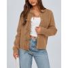 imageBTFBM Bow Cardigan Sweaters for Women Trendy 2025 Fall Winter Open Front Long Sleeve Button Down Cropped Lady JacketKhaki