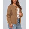 imageBTFBM Bow Cardigan Sweaters for Women Trendy 2025 Fall Winter Open Front Long Sleeve Button Down Cropped Lady JacketKhaki