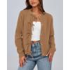 imageBTFBM Bow Cardigan Sweaters for Women Trendy 2025 Fall Winter Open Front Long Sleeve Button Down Cropped Lady JacketKhaki