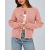 imageBTFBM Bow Cardigan Sweaters for Women Trendy 2025 Fall Winter Open Front Long Sleeve Button Down Cropped Lady JacketPink