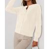 imageBTFBM Cardigan Sweaters for Women Cashmere Sweater Lightweight Button Down Casual Knit Shrugs Tops Early Fall FashionBeige White