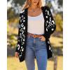 imageBTFBM Leopard Cardigan for Women Long Sleeve Open Front Cardigans Sweaters Pockets Loose Knit 2025 Fall Winter OutwearBlack