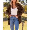 imageBTFBM Leopard Cardigan for Women Long Sleeve Open Front Cardigans Sweaters Pockets Loose Knit 2025 Fall Winter OutwearCoffee