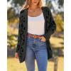 imageBTFBM Leopard Cardigan for Women Long Sleeve Open Front Cardigans Sweaters Pockets Loose Knit 2025 Fall Winter OutwearDark Grey