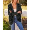 imageBTFBM Leopard Cardigan for Women Long Sleeve Open Front Cardigans Sweaters Pockets Loose Knit 2025 Fall Winter OutwearDark Grey