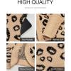 imageBTFBM Leopard Cardigan for Women Long Sleeve Open Front Cardigans Sweaters Pockets Loose Knit 2025 Fall Winter OutwearKhaki