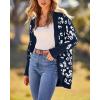 imageBTFBM Leopard Cardigan for Women Long Sleeve Open Front Cardigans Sweaters Pockets Loose Knit 2025 Fall Winter OutwearNavy