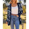imageBTFBM Leopard Cardigan for Women Long Sleeve Open Front Cardigans Sweaters Pockets Loose Knit 2025 Fall Winter OutwearNavy