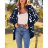 imageBTFBM Leopard Cardigan for Women Long Sleeve Open Front Cardigans Sweaters Pockets Loose Knit 2025 Fall Winter OutwearNavy