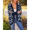 imageBTFBM Leopard Cardigan for Women Long Sleeve Open Front Cardigans Sweaters Pockets Loose Knit 2025 Fall Winter OutwearNavy