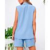 imageBTFBM Two Piece Sets For Women Summer 2025 Pockets Button Down Sleeveless Vest And Shorts Work Business Casual OutfitsLight Blue