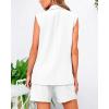 imageBTFBM Two Piece Sets For Women Summer 2025 Pockets Button Down Sleeveless Vest And Shorts Work Business Casual OutfitsWhite