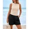 imageBTFBM Two Piece Sets for Women Spring Matching Set Sleeveless Tank Knit Tops Shorts Business Clothing Vacation OutfitsApricotblack